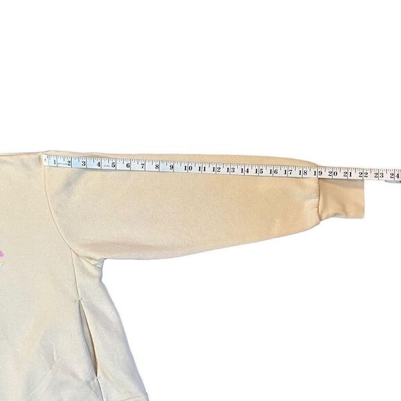 Bebe Sport Cream Hoodie Rainbow Sequins Size Large - Picture 5 of 11